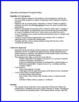 Education Assistance Program Policy